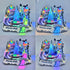 Christmas Village Snowy Fountain Milky Way River Musical Multicolor LED Light Up